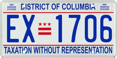 DC license plate EX1706