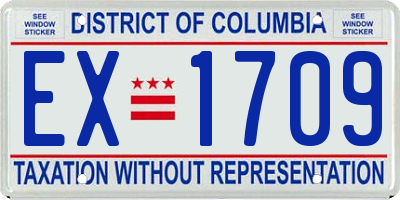 DC license plate EX1709
