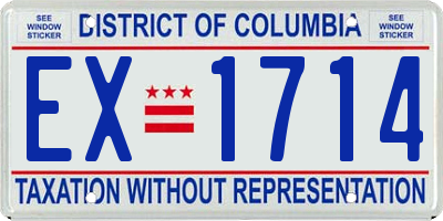 DC license plate EX1714