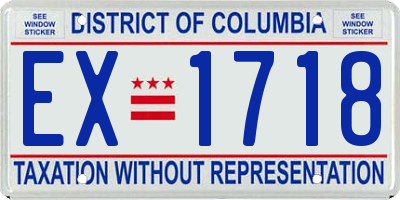 DC license plate EX1718