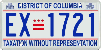 DC license plate EX1721