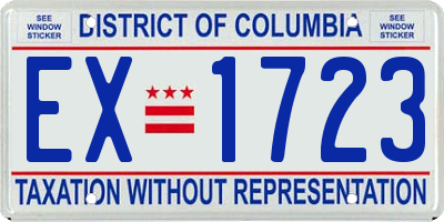 DC license plate EX1723