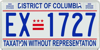 DC license plate EX1727