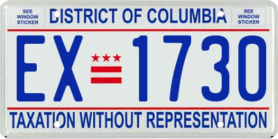 DC license plate EX1730