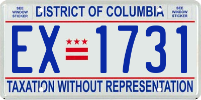 DC license plate EX1731