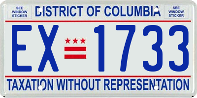 DC license plate EX1733