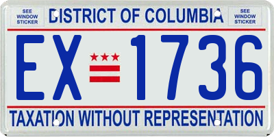 DC license plate EX1736