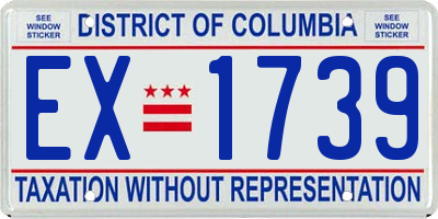 DC license plate EX1739