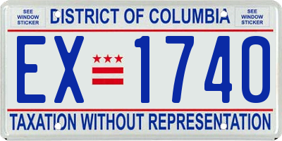 DC license plate EX1740