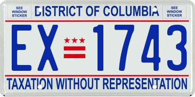 DC license plate EX1743