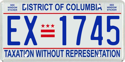 DC license plate EX1745