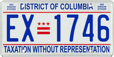 DC license plate EX1746