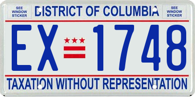DC license plate EX1748