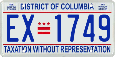 DC license plate EX1749