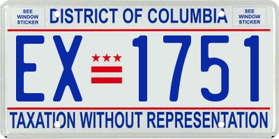 DC license plate EX1751