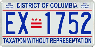 DC license plate EX1752