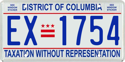 DC license plate EX1754