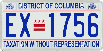 DC license plate EX1756