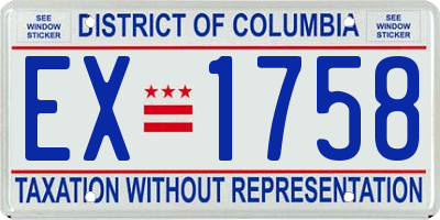 DC license plate EX1758