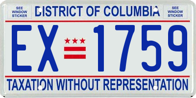 DC license plate EX1759