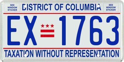 DC license plate EX1763