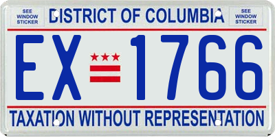 DC license plate EX1766