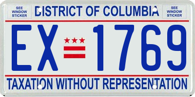 DC license plate EX1769