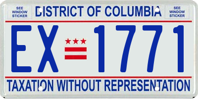 DC license plate EX1771