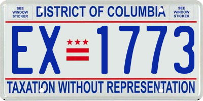 DC license plate EX1773