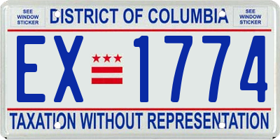DC license plate EX1774