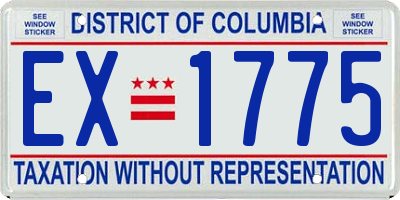 DC license plate EX1775