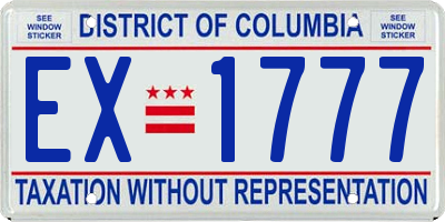 DC license plate EX1777