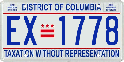 DC license plate EX1778