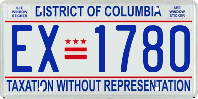DC license plate EX1780