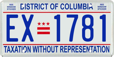 DC license plate EX1781