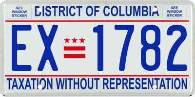 DC license plate EX1782