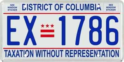 DC license plate EX1786