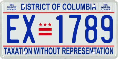 DC license plate EX1789