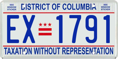 DC license plate EX1791