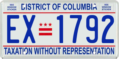 DC license plate EX1792