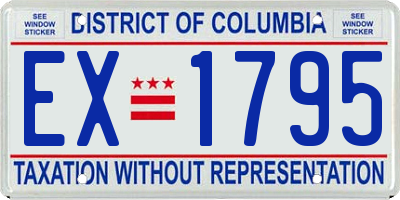 DC license plate EX1795