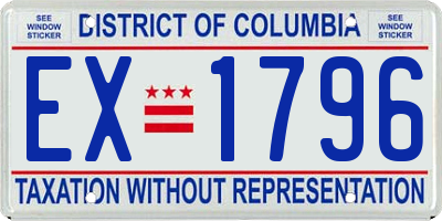 DC license plate EX1796