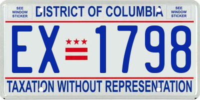 DC license plate EX1798