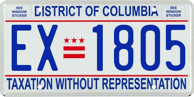 DC license plate EX1805