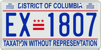 DC license plate EX1807