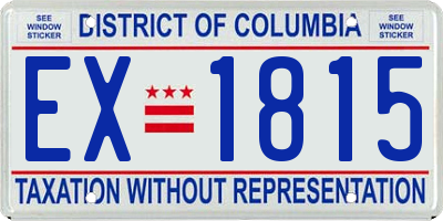 DC license plate EX1815