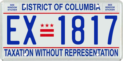 DC license plate EX1817