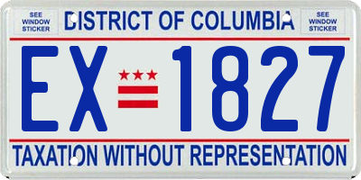 DC license plate EX1827