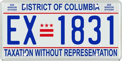 DC license plate EX1831