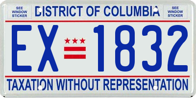 DC license plate EX1832